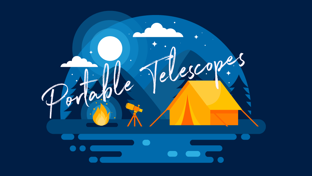 Postcard of telescope at campsite